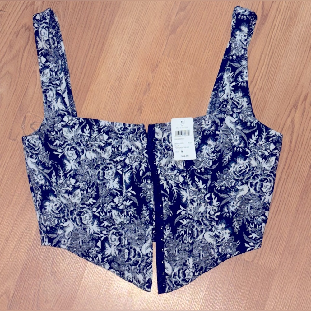Windsor Navy and White Floral Tank Top